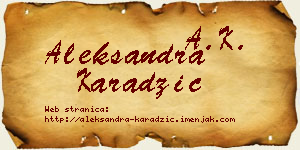 Aleksandra Karadžić vizit kartica